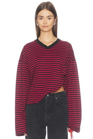 LIONESS Bloom V Long Sleeve Top in Red. - size XXL | Revolve Clothing (Global)