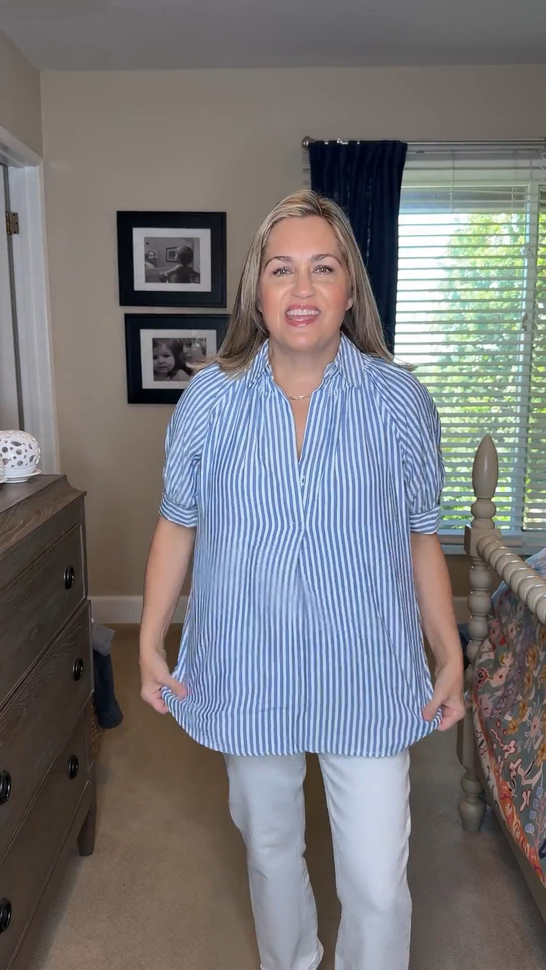 I’ve styled this shirt several different ways for you guys and here it is with these white jeans. I did go with a bit more of a slim fit in the jeans here, but definitely not a skinny.  I sized up two from my normal size because of the slim fit. These are from last year, but I have linked several new ones from the same brand. ￼

#LTKdayinmylife #LTKOver40 #LTKgrwm