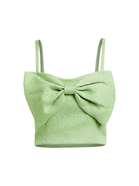 Corazon Bow Jacquard Crop Top | Saks Fifth Avenue