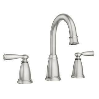 Banbury 8 in. Widespread Double Handle High-Arc Bathroom Faucet in Spot Resist Brushed Nickel | The Home Depot