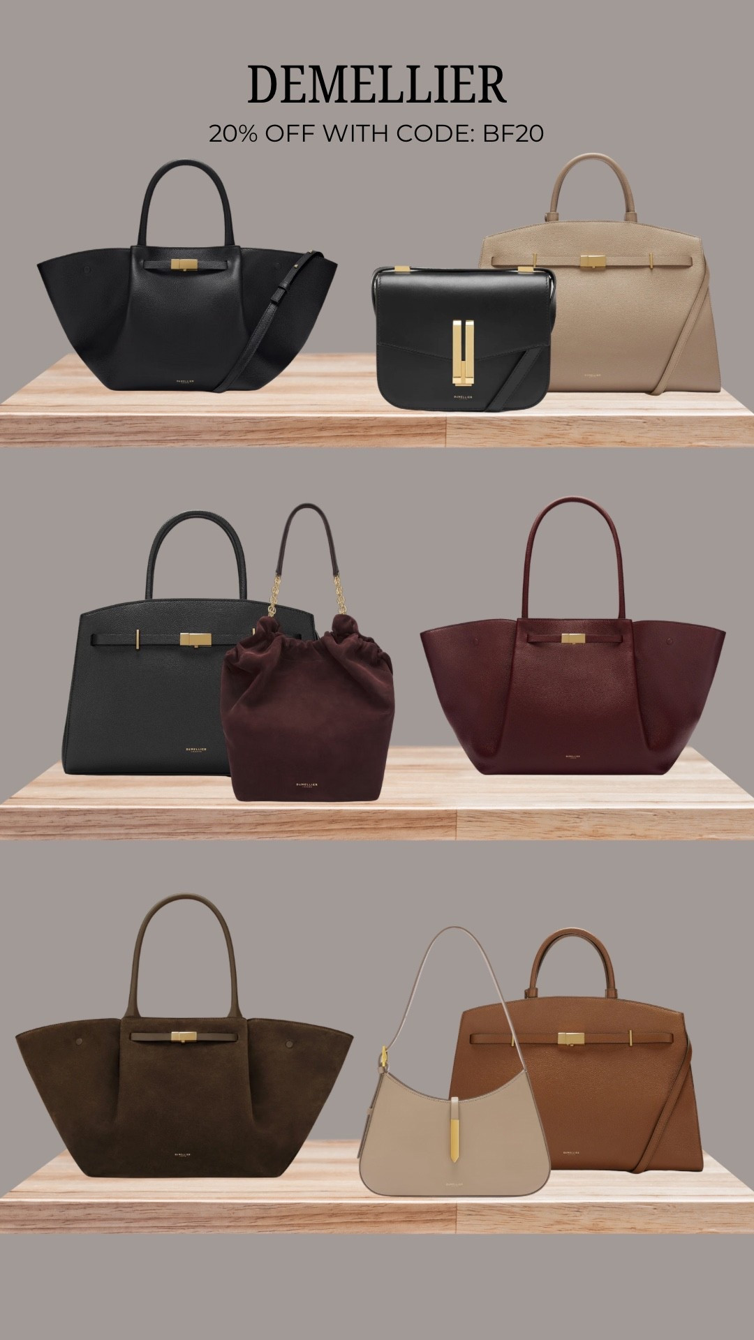 Demellier have 20% off with code: BF20 

#LTKbag #LTKCyberWeek #LTKsale