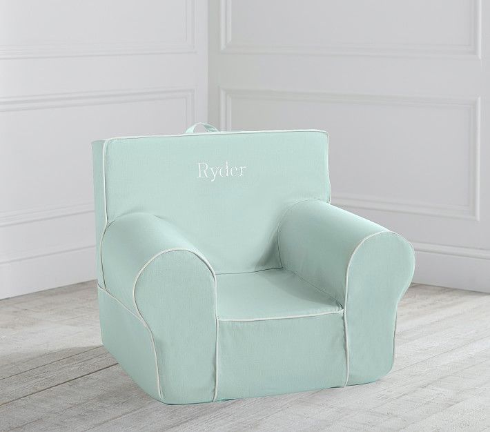 Light Aqua with White Piping Anywhere Chair® | Pottery Barn Kids