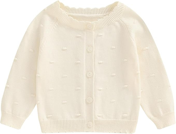 Baby Girl Cardigan Sweater Long Sleeve Button Up Knit Sweatshirt Jacket Toddler Baby Girl Fall Ou... | Amazon (US)