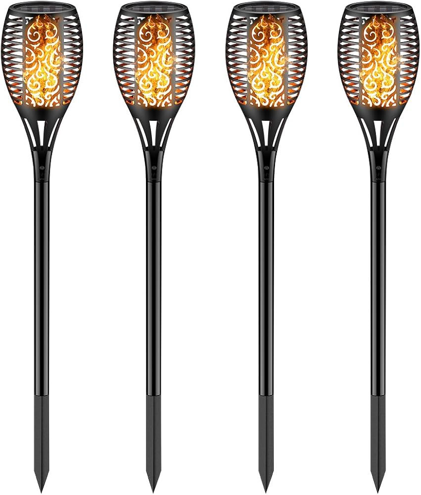 Solar Torch Light with Flickering Flame,Fire Effect Lantern,Dancing Flame,Solar Garden Light, Dus... | Amazon (US)