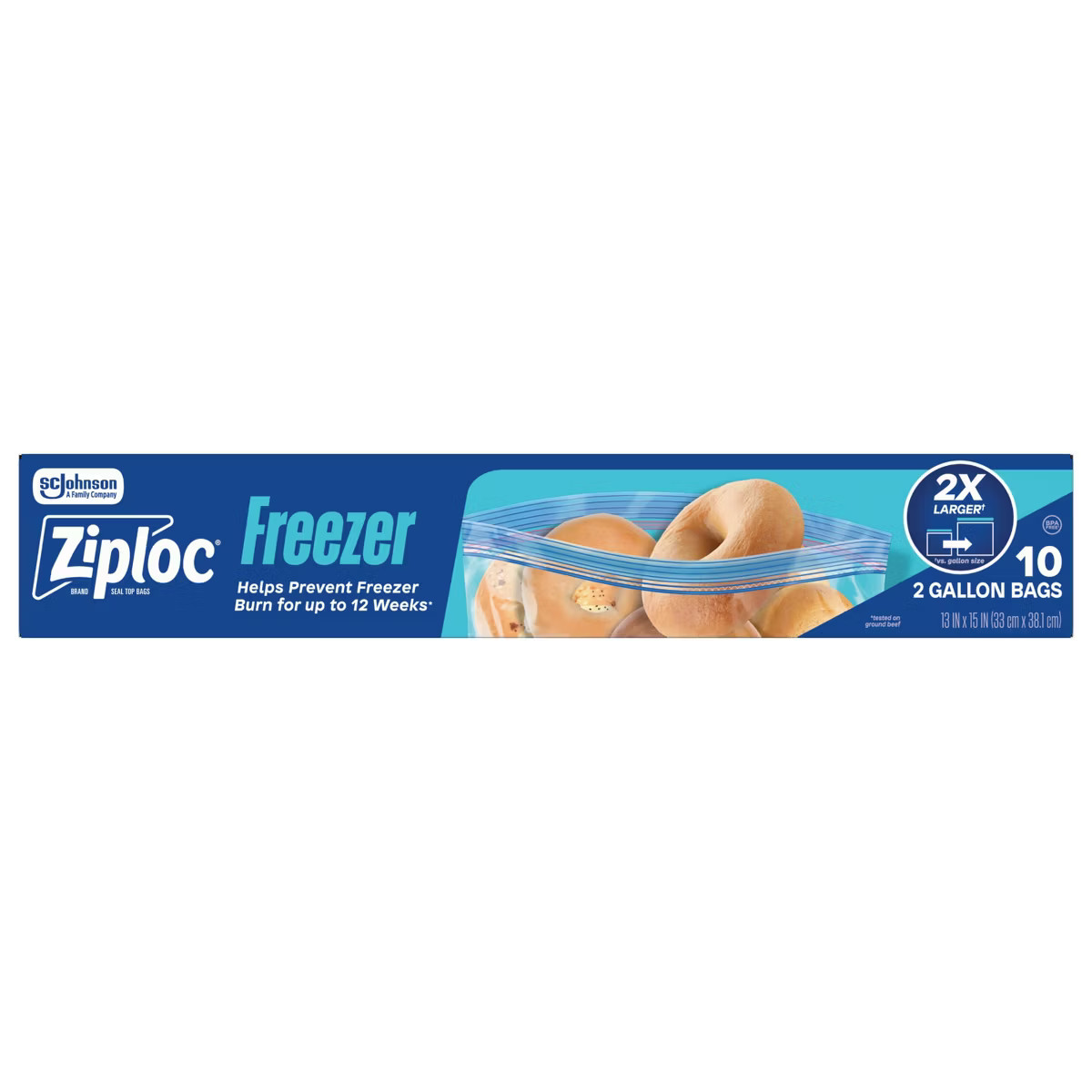 Ziploc Two Gallon Freezer Bags with Grip 'n Seal Technology - 10ct | Target