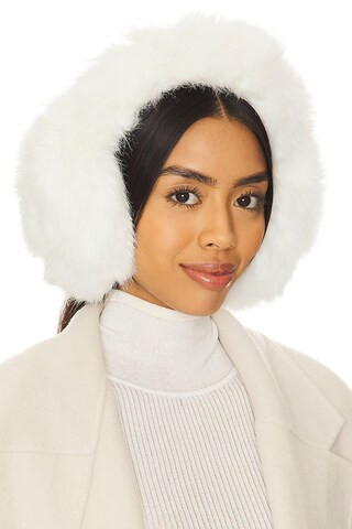Faux Long Hair Fur Earmuffs in Black | Revolve Clothing (Global)