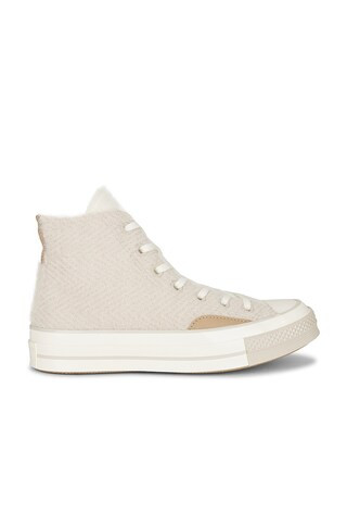 Converse Chuck 70 Cozy Utility Sneaker in Desert Sand, Nomad Khaki, & Egret from Revolve.com | Revolve Clothing (Global)