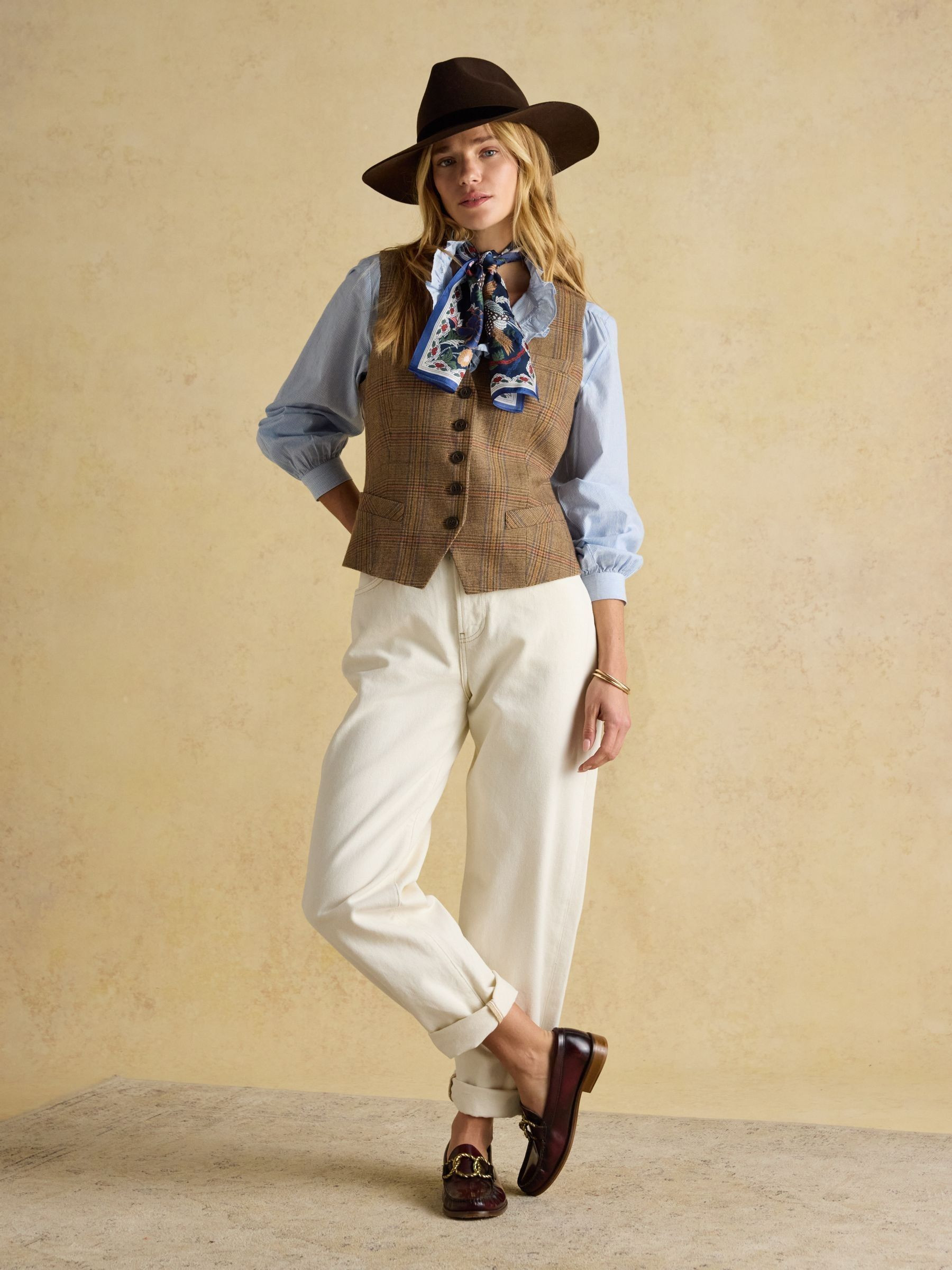 Grove Chocolate Brown Wool Fedora | Joules | Joules