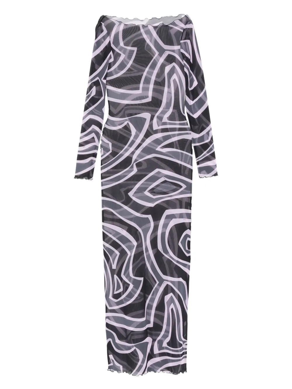 PUCCI Labirinto-print long-sleeve Maxi Dress | Black | FARFETCH | Farfetch Global