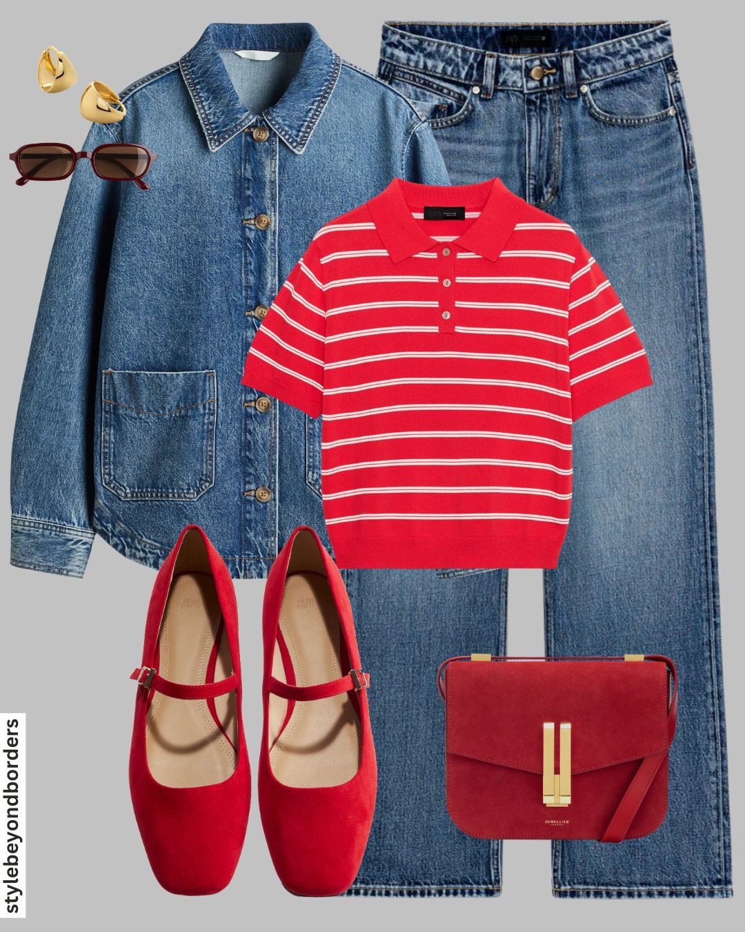 Denim jacket outfit styling 🦋❤️



Tags: denim shacket, red striped polo, straight denim jeans, white twill trousers, striped brown t-shirt, brown suede ballet flats, adidas sneakers, sandals, raffia bag, Demellier bag, suede loafer, yellow short sleeve cardigan, H&M, Zara, Mango, chic outfit, spring outfit, easy to style outfit

#LTKspring #LTKstyletip #LTKjeans