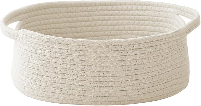 Woven Basket,Small Rope Storage Bin with Handles & Ribbon Bag, Organizer for Shelves Closets,Gift... | Amazon (US)