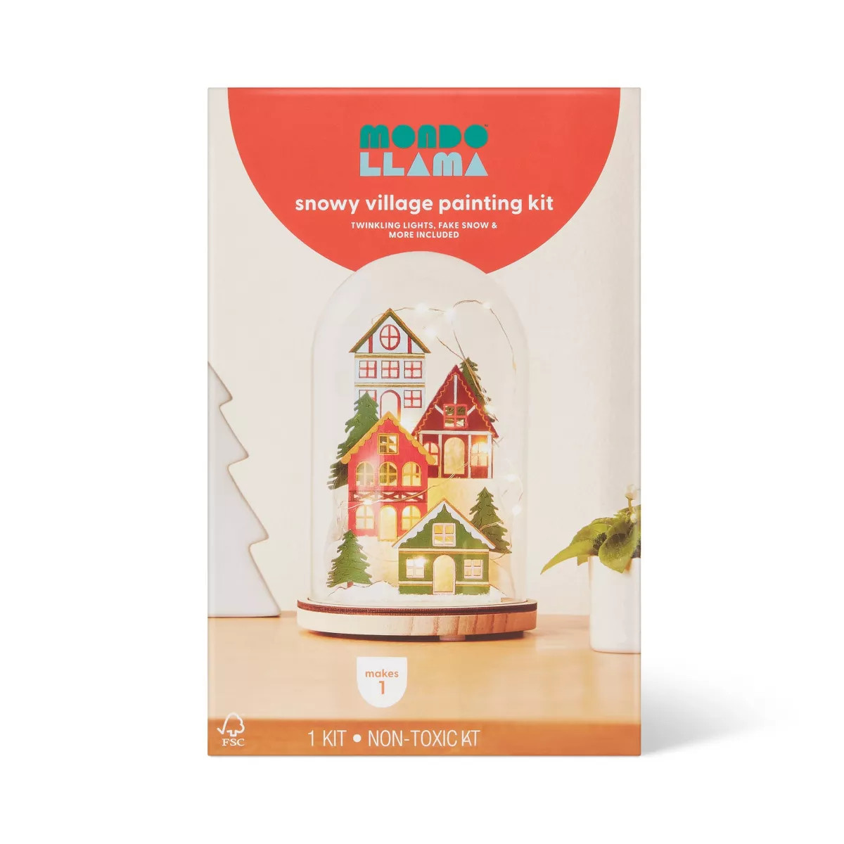 Christmas Craft Lit Snowy Village Painting Kit- Mondo Llama™ | Target