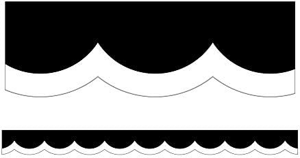 Amazon.com : Schoolgirl Style Black, White and Stylish Wavy Line Scalloped Borders—13 White and... | Amazon (US)