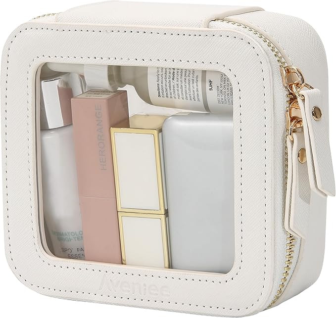 Aveniee Clear Makeup Bag Small, Mini Travel Toiletry Bag Cosmetic Bags Organizer, TSA Approved Cl... | Amazon (US)