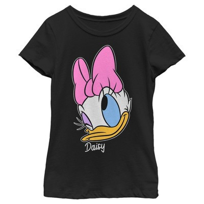 Girl's Disney Daisy Portrait  T-Shirt - Black - Medium | Target
