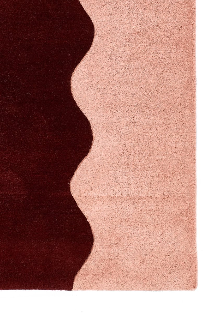 Form Burgundy Wool Hand-Tufted Area Rug | Rugs Direct