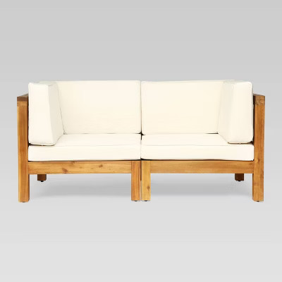 Brava 2pc Acacia Modular Loveseat - Christopher Knight Home | Target
