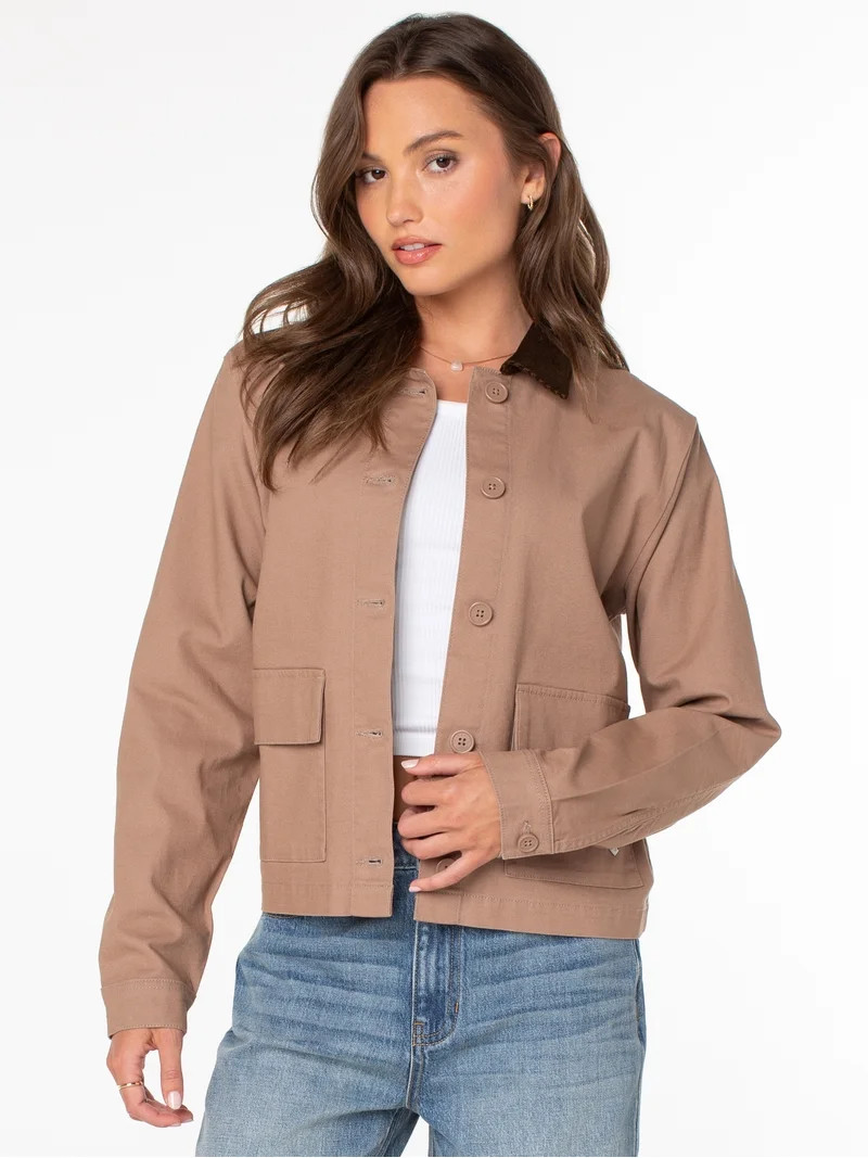 Celebrity Pink Women's and Women's Plus Boxy Barn Jacket, Sizes XS-4X | Walmart (US)