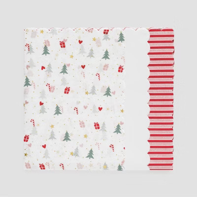 25ct Holiday Icon and Striped Christmas Tissue Paper White/Red - Sugar Paper™ + Target | Target