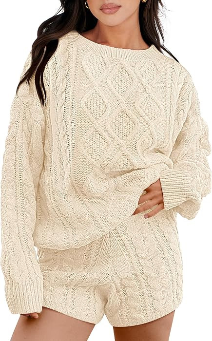 ANRABESS Womens 2 Piece Outfits Fall Sweater Lounge Sets | Amazon (US)