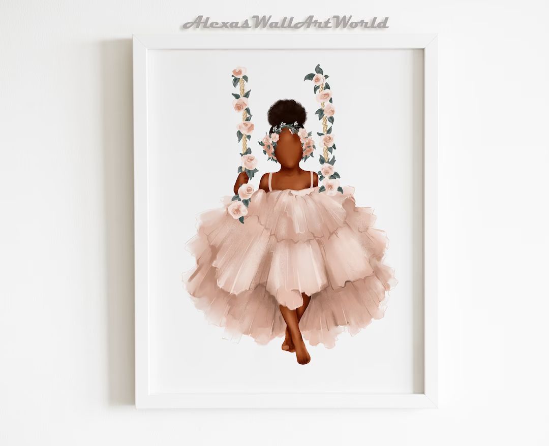 Flower Crown Afro Girl Print Black Girl Magic African - Etsy | Etsy (US)