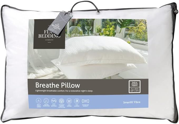 The Fine Bedding Company | Breathe Pillow | Cooling & Moisture Wicking | Soft / Medium Support | ... | Amazon (UK)