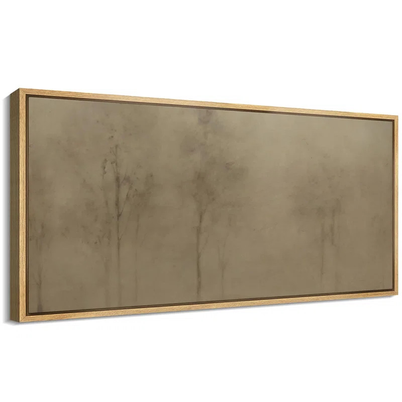 Minimal Landscape " Abstract Minimalist Foggy Trees Silhouette Rustic Retro Art Decor Extra Large... | Wayfair North America