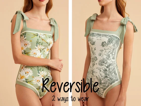 REVERSIBLE One Piece Swimsuit Swimsuit Bathing Suits Monokini | Etsy | Etsy (US)