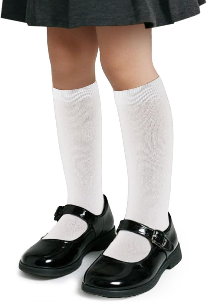 COTTON DAY 3 Pack Kids Girls Unisex Soft Knee High School Uniform Dress Socks Seamless Toe Black ... | Amazon (US)