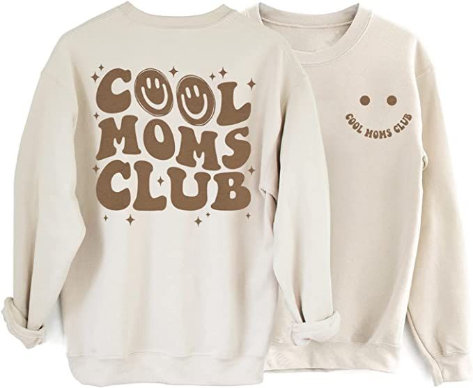 Hologram Cool Moms Club Sweatshirt - Cool Mom Club Funny Smile Sweatshirt, Mama Sweatshirt for Wo... | Amazon (US)