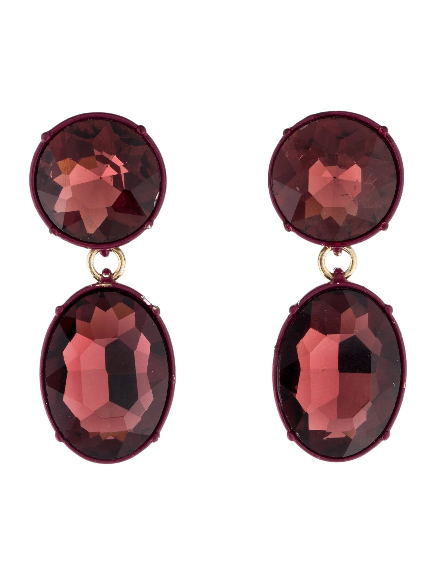 Enamel & Crystal Faceted Drop Earrings | The RealReal