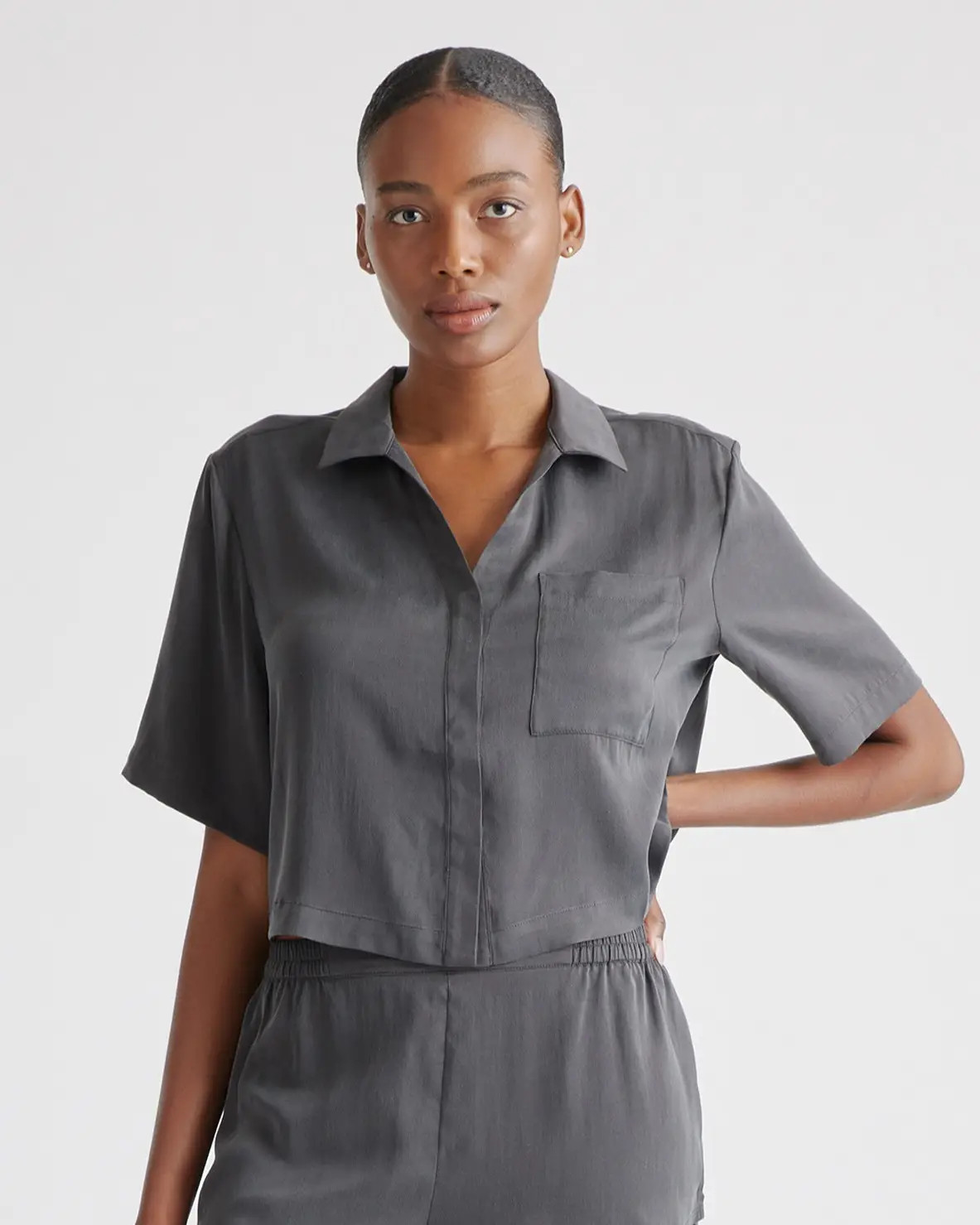 100% Washable Silk Pajama Button Up Top | Quince