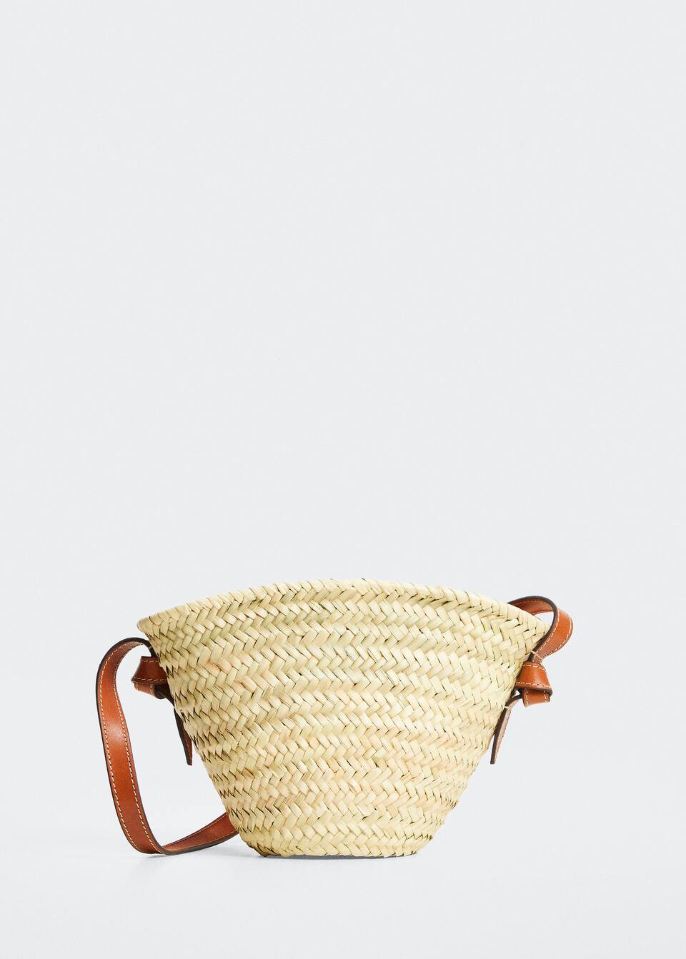 Leather basket bag | MANGO (US)