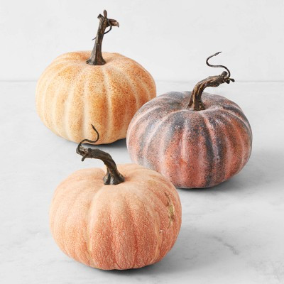 Autumn Garden Faux Pumpkins, Set of 3 | Williams-Sonoma