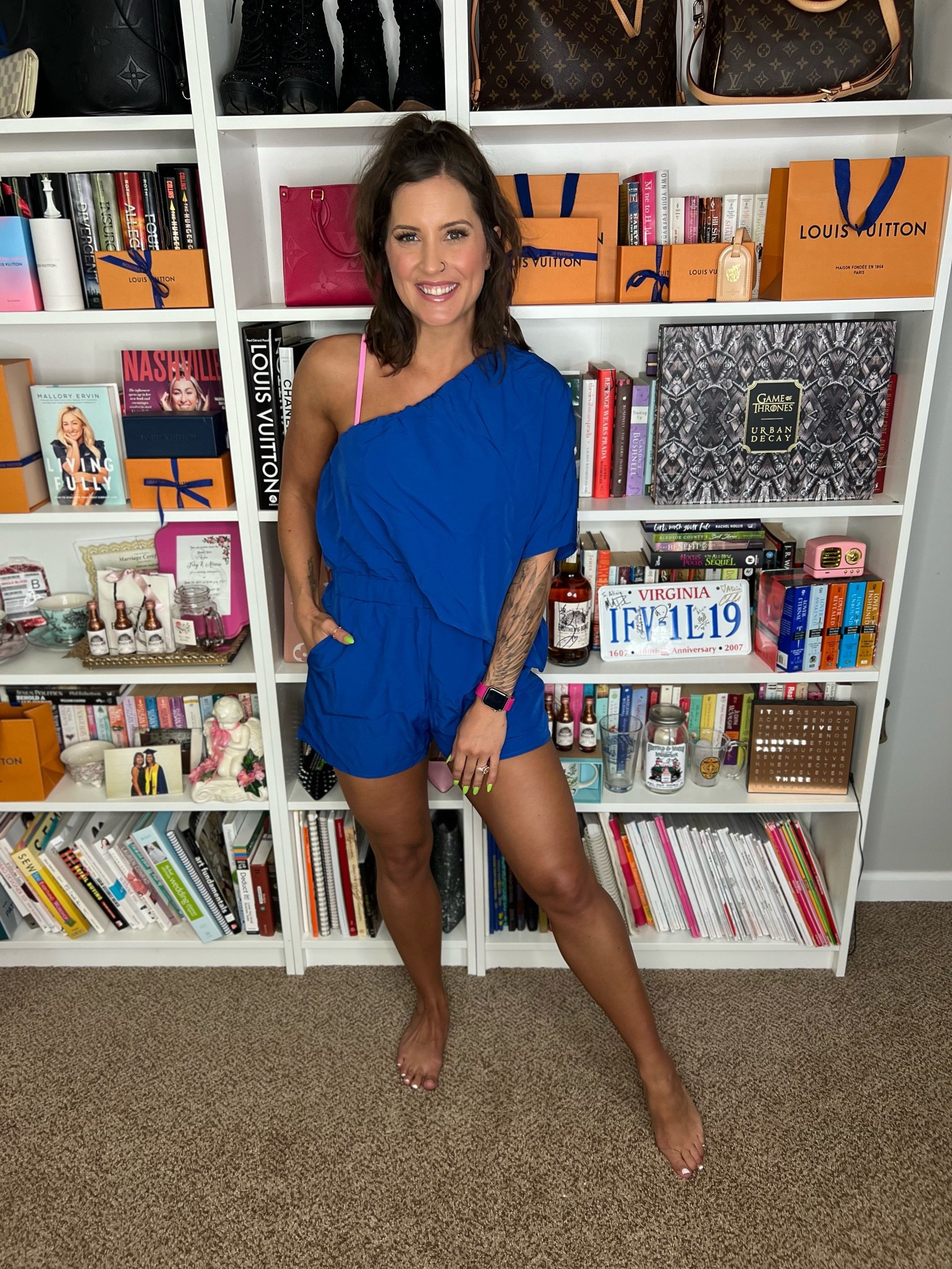 This romper is perfect to throw on for lunch or I would wear it to dinner with a strapless bra. It’s super comfy, stretchy waist, and POCKETS. I’m wearing a medium  

#LTKTravel #LTKSwim #LTKFindsUnder50
