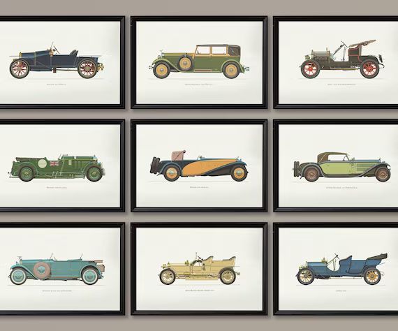 Classic Car Art for Man Cave Office Boy's Room or - Etsy | Etsy (US)