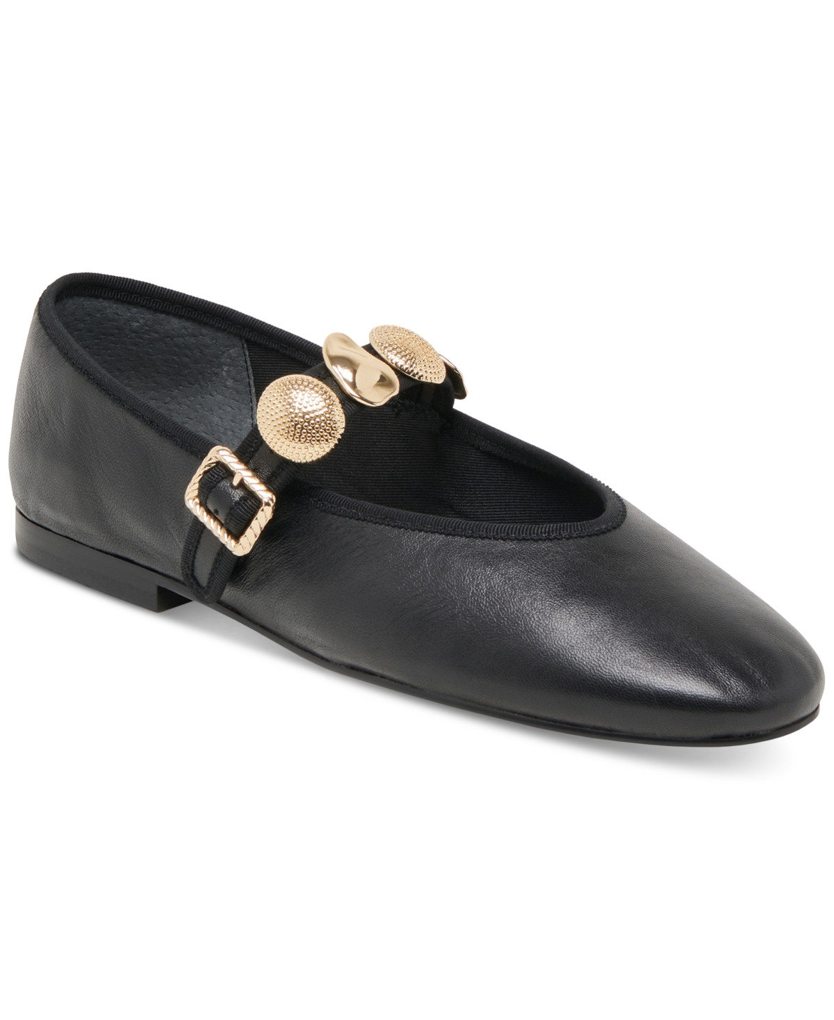 Dolce Vita Women's Relan Embellished Mary Jane Flats - Black Leather | Macy's