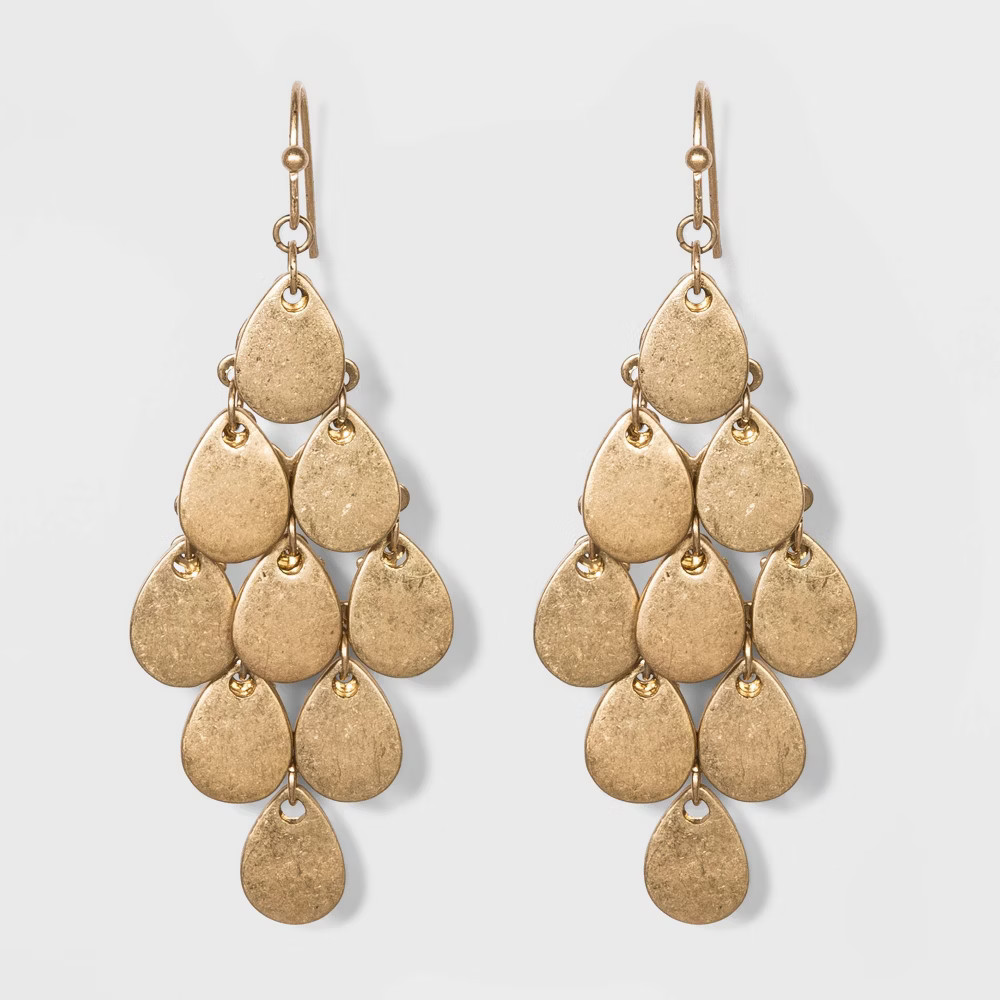 Teardrop Kite Drop Earrings - Universal Thread Gold, Women's | Target