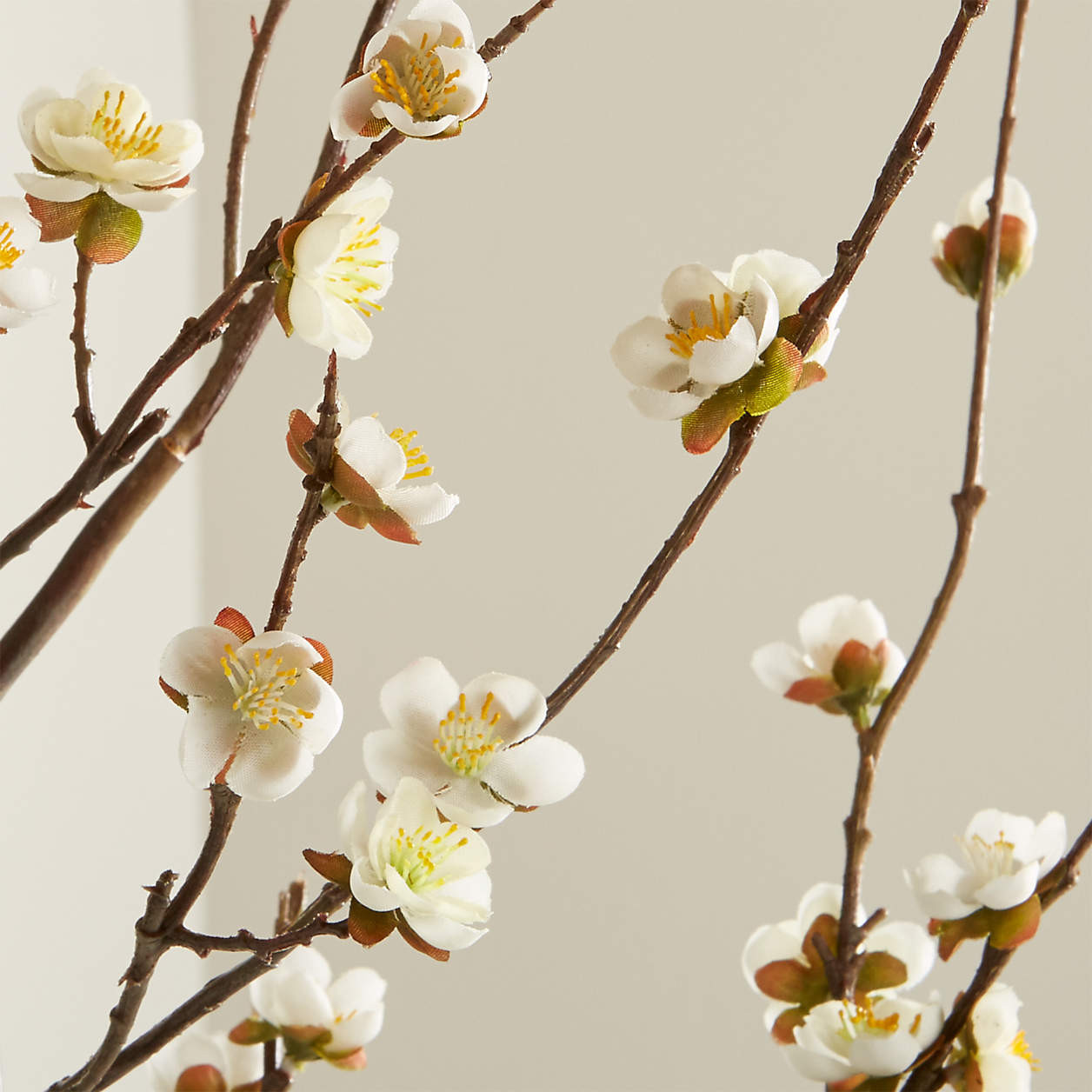 Artificial White Cherry Blossom Flower Branch 42" + Reviews | Crate & Barrel | Crate & Barrel