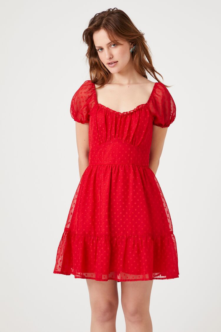 Clip-Dot Fit & Flare Dress | Forever 21 (US)