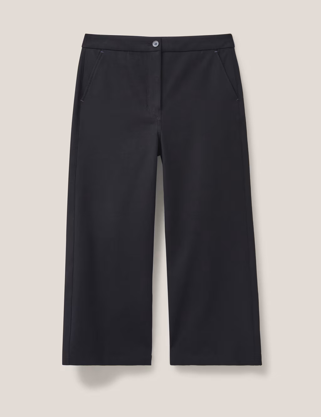 Cotton Rich Wide Leg Cropped Trousers | Marks & Spencer (UK)