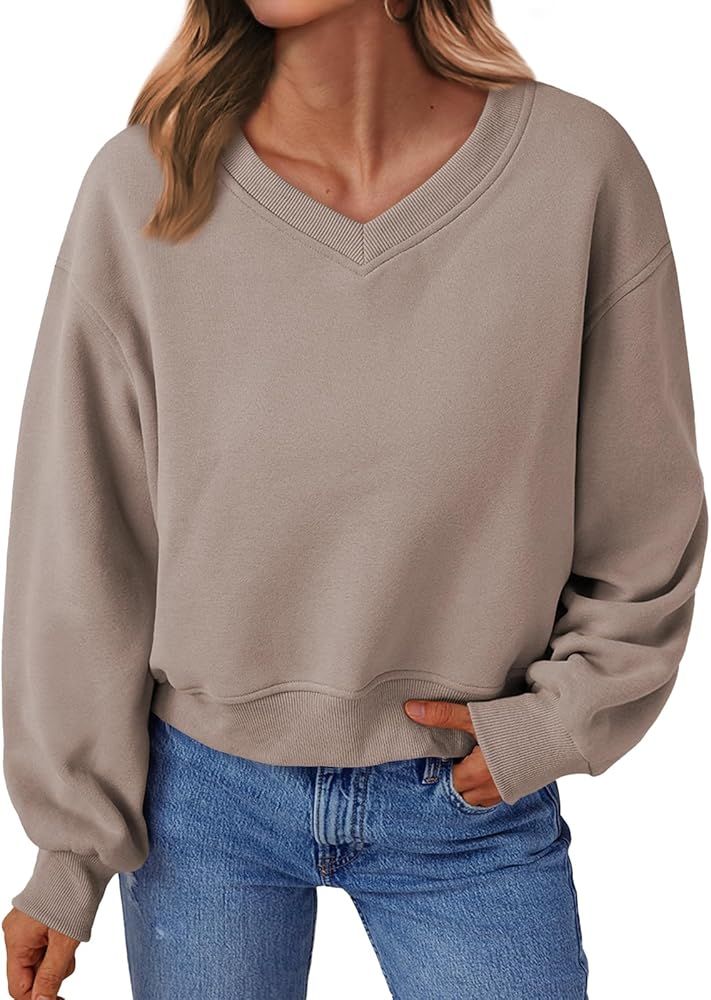 AUTOMET Womens Cropped Sweatshirts Pullover Fleece Crop Tops Fall Fashion Outfits Clothes 2024 | Amazon (US)