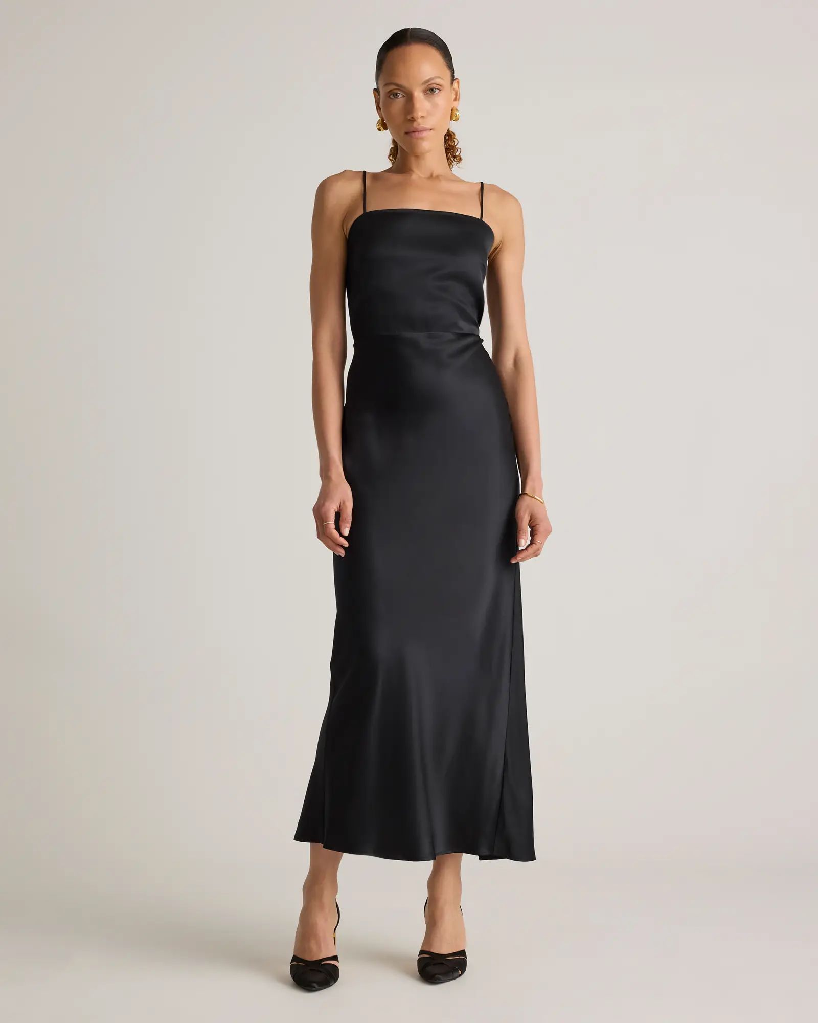 100% Washable Silk Square Neck Maxi Dress | Quince