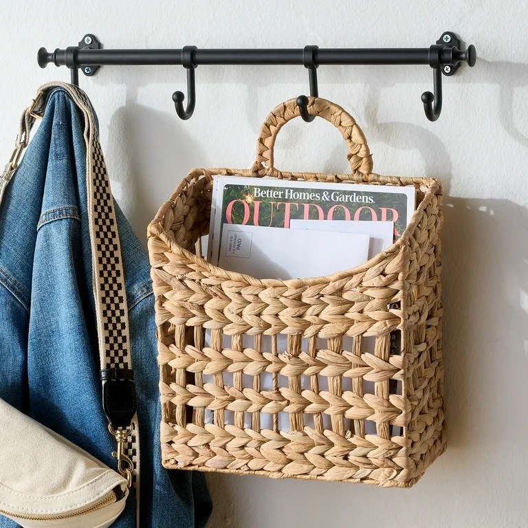 Better Homes & Gardens Water Hyacinth Square Hanging Basket with Handle, 14.2" | Walmart (US)