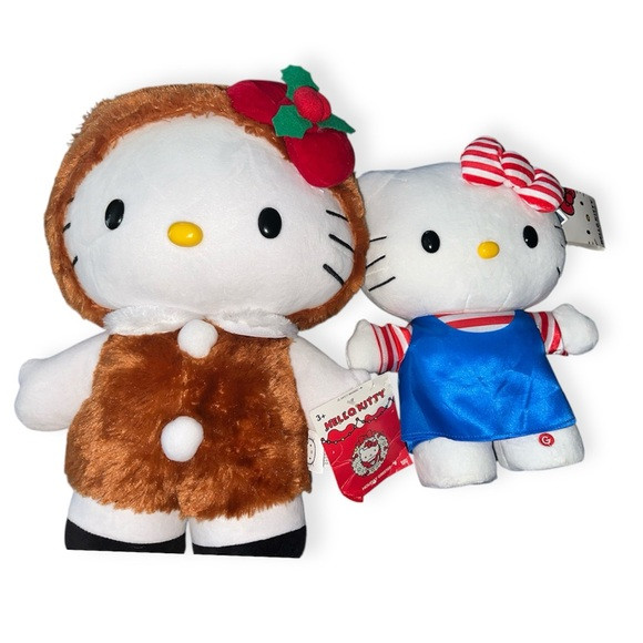 Hello Kitty Plush Duo - White, Brown, and Blue | Poshmark