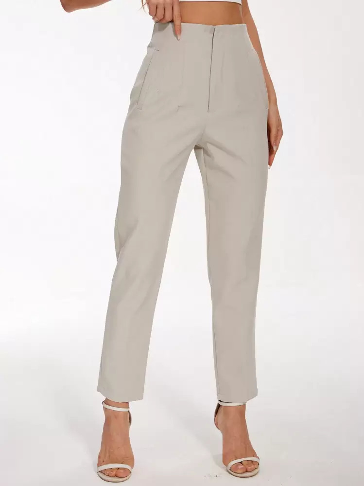 TRAFZA Women Trousers Ladies Slim-Fit Stylish Solid | SHEIN