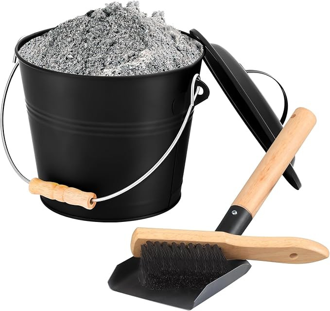 FEED GARDEN Mini Ash Bucket with Lid,Shovel,Broom and Screwdriver, 1.3 Gallon Galvanized Iron Coa... | Amazon (US)