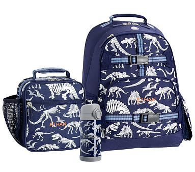 Mackenzie Blue/Gray Glow-in-the-Dark Dinos Backpack & Lunch Bundle, Set Of 3 | Pottery Barn Kids