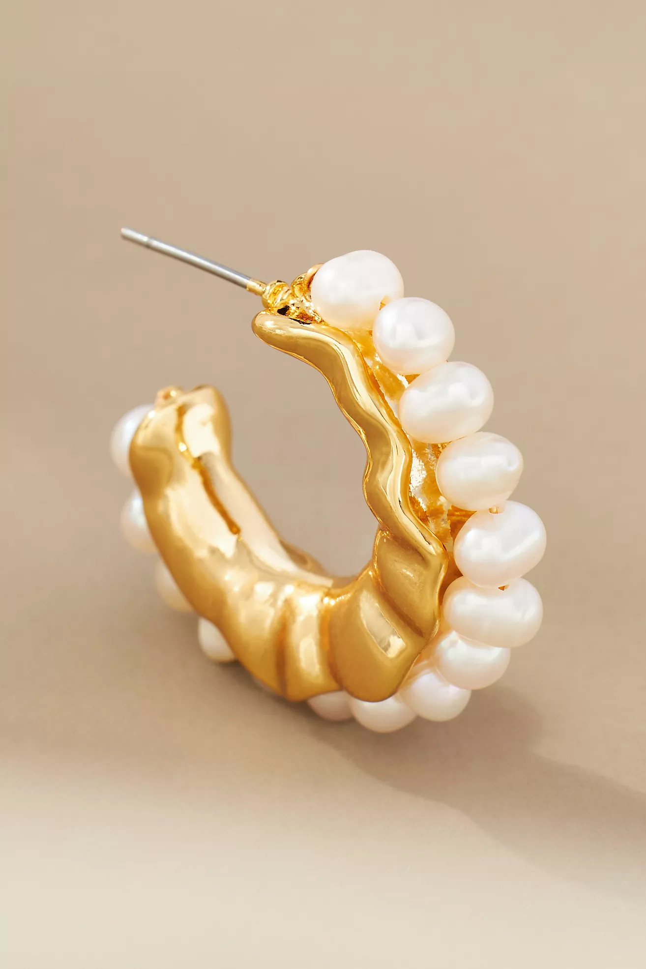 Mini Pearl Hoop Earrings | Anthropologie (US)