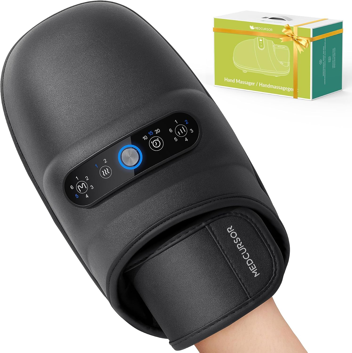 Medcursor Hand Massager - Hand Massager with Heat and Compression for Carpal Tunnel and Stiff Joints, Pain Relief from Wrist to Palm and Finger (Rechargeable) | Amazon (US)